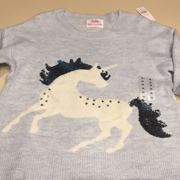 Justice Unicorn Sweater Size 416 